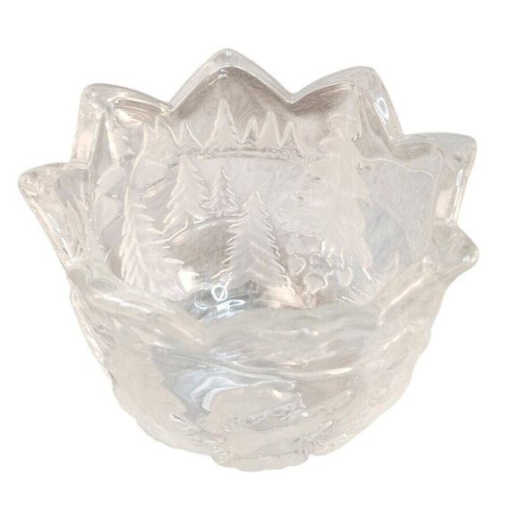 Original Weihnachtstraum Votive Candle Holder Clear Glass Made In Germany With C - Picture 5 of 8